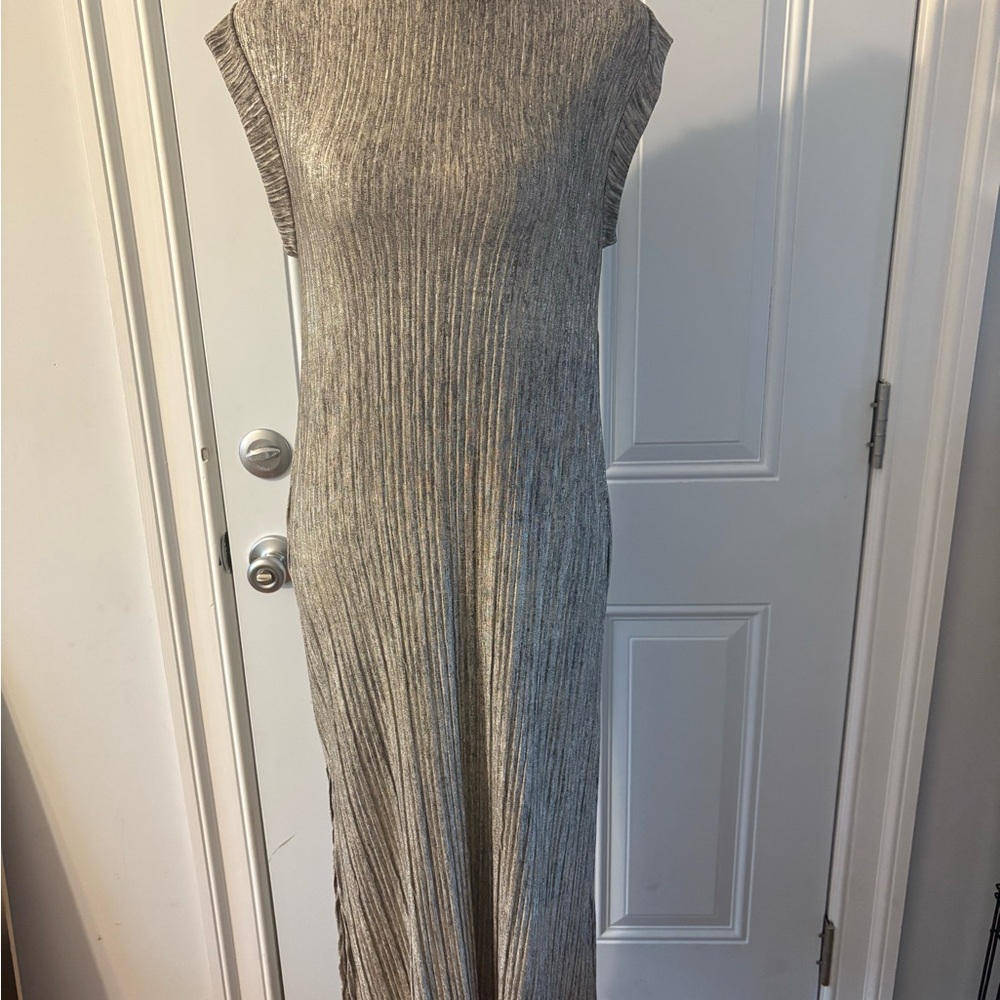 Chic Silver Maxi Dress